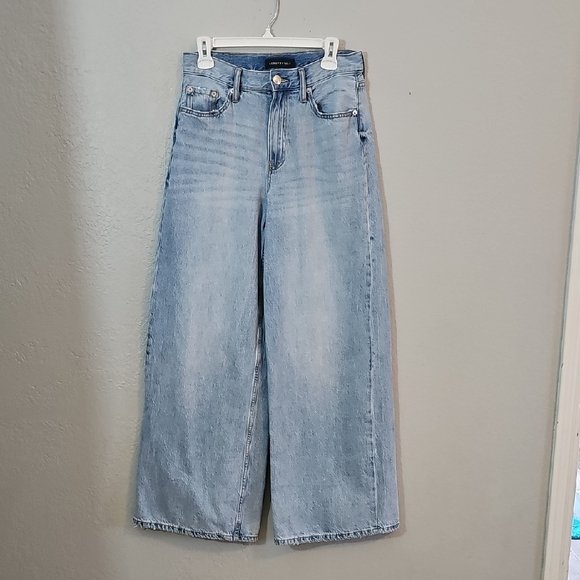 Aeropostale High Rise Super Wide Leg Light Blue Jeans, Size 8 Reg - Picture 5 of 10